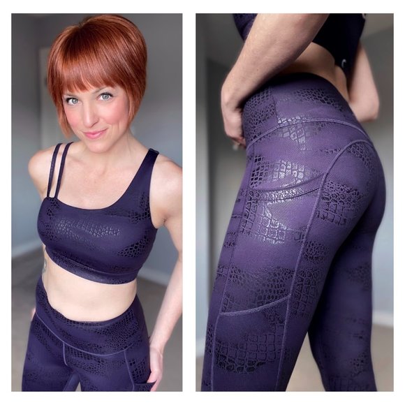Zyia Active Dark Orchid Scales Pocket Light & Tight 7/8 24" Leggings - Picture 2 of 8